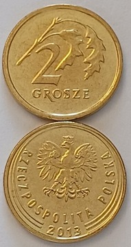 2 gr grosze 2013 r. Royal Mint mennicze z woreczka
