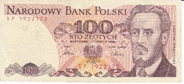 100 zł banknot Waryński PRL