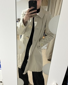 Elegancki kremowy płaszcz trencz H&m