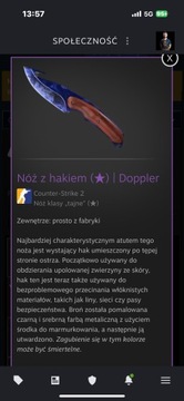 Nóż z hakiem | Doppler skin cs2