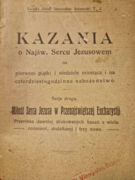  Kazania o Najświętszym Sercu Jezusowem  Adamski