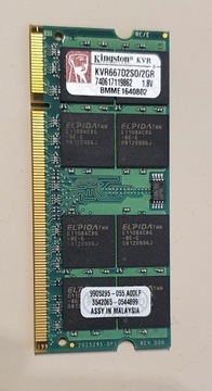 Pamięć RAM SO-DIMM Kingston 1x2GB KVR667D2SO/2GR