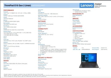 Super wydajny notebook Lenovo ThinkPad E15 Gen 2