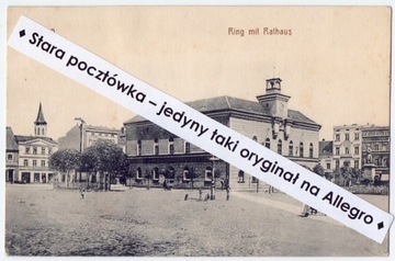 OSTRÓW (OSTROWO) Rynek, pomnik cesarza ratusz 1917