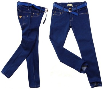 dziewczęce SPODNIE jeans 852 JAGODA 164 klasyczne