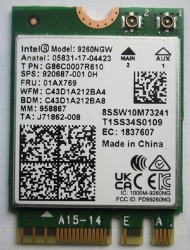 Karta sieciowa Wi-Fi Intel 9260NGW