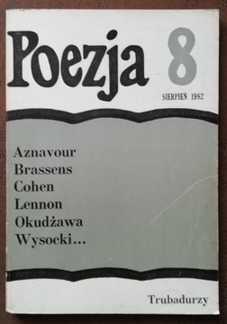 Poezja z 1982 nr 8  teksty Aznavoura, Cohena i in.