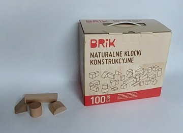 Klocki konstrukcyjne Brik 100 sztuk drewniane