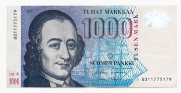 Banknot 1000 marek - Finlandia 1986