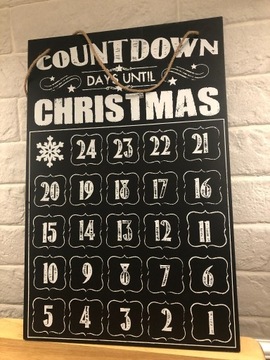 Kalendarz adwentowy tablica kredowa Vintage 46x31