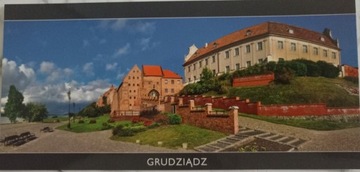 Pocztówka Grudziądz Błonia Brama Klasztor panorama