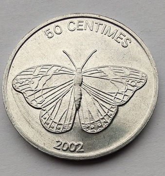 KONGO 50 Centimes 2002 okołoMENNICZA 