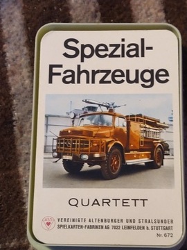 Spezial Fahrzeuge Quartett. Niemiecka gra z 1968 