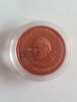 1 euro cent Jan Pawel II Watykan proba 2005r.