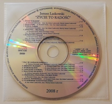 Janusz Laskowski płyta CD Życie to radość 2008 rok