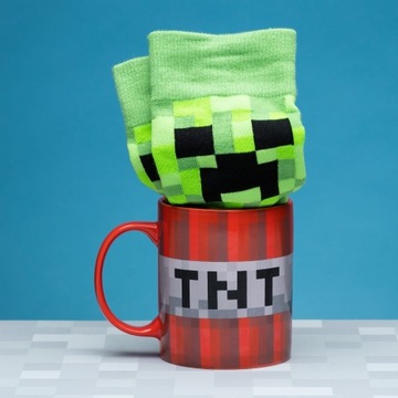 ZESTAW NA PREZENT KUBEK I SKARPETKI CREEPER TNT 