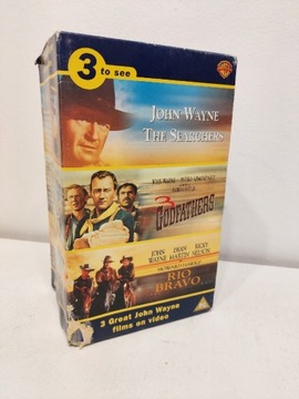 3 kasety VHS western Jonh Wayne wersja angielska 