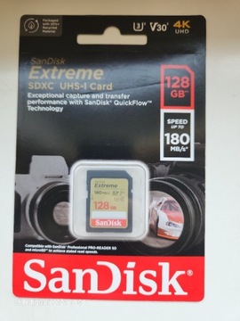 SANDISK EXTREME SDXC 128 GB 180/90 MB/s C10 V30