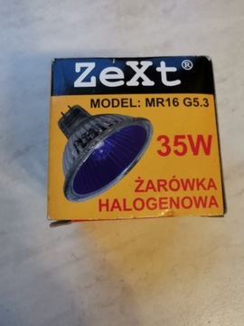Zext żarówka halogenowa MR16 12V 35W  G5,3  zielon