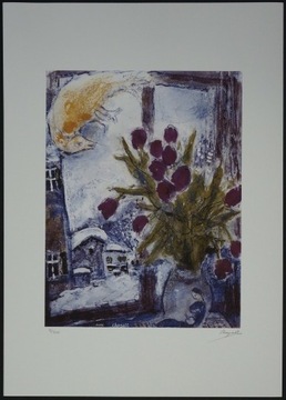 Marc Chagall  Kwiaty 50x70cm sygn