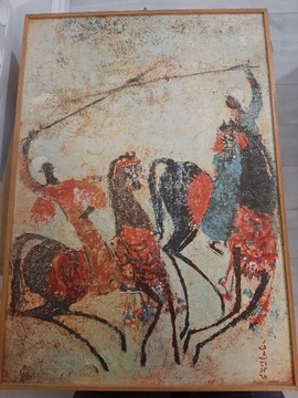 Tańczące konie, Ahmed, piękny obraz, solidna rama