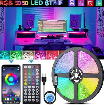 Taśma LED 15m RGB Bluetooth + PILOT Zestaw 