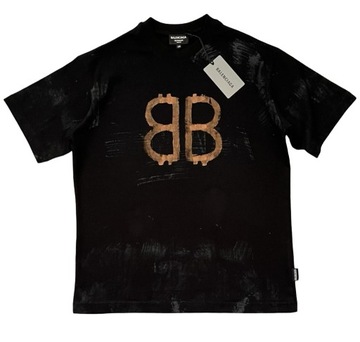 BB Balenciaga NEW czarny t shirt jersey cotton L
