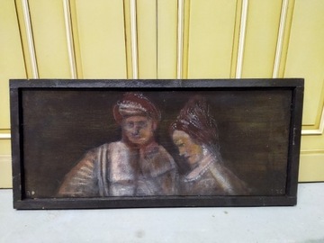 Obraz na płótnie drewniana rama portret 65x29cm