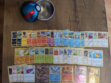 46 kart pokemon TCG oryginalne + pokeball 