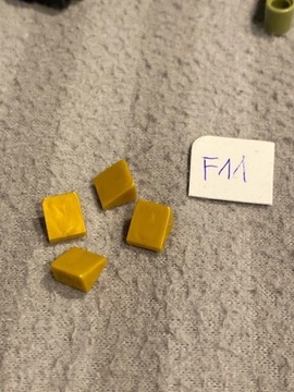 4 x Lego płytka klocek skos narożnik złoty 1x1