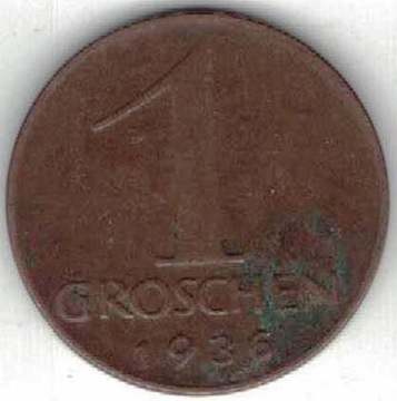 Austria 1 grosz groschen 1936 17 mm brąz nr 2