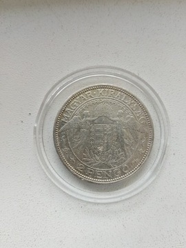 2 pengo 1929 Węgry, srebro, Ag 
