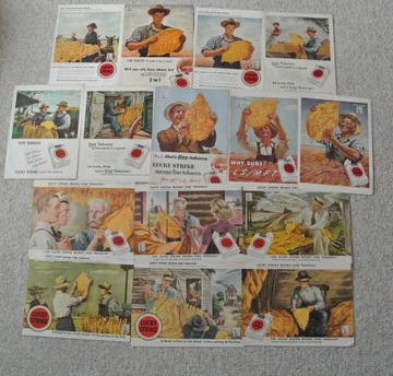 15 reklam prasowych VINTAGE LUCKY STRIKE z 1943r