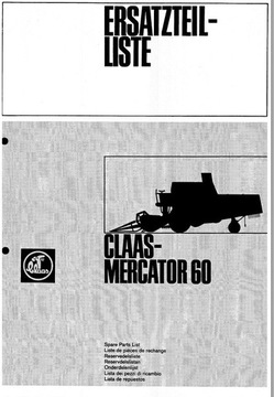 Katalog części kombajn Claas Mercator 60
