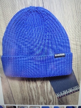 czapka beanie Napapijri Foli 3 zimowa z logo blue