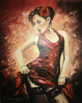 Obraz olejny na płótnie "flamenco" 