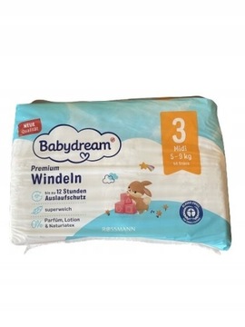 Pieluszki Babydream Midi 3 5-9 kg 31 sztuk otwarte