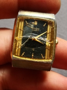Citizen quartz pozłacany zegarek, odzysk części.
