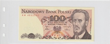 100 zł 1 czerwca 1986 r.  Ser. RW  UNC