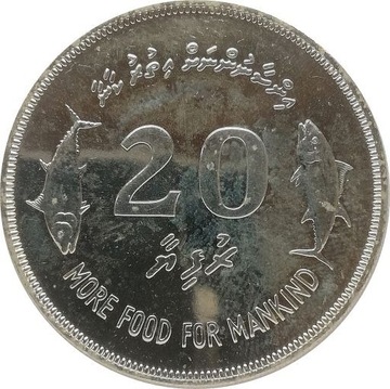 Malediwy 20 rufiyaa 1977, Ag KM#56