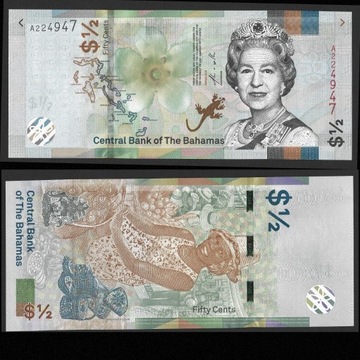 Banknot - Bahamy - 50 Cents  Elizabeth II 2019 UNC