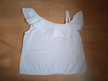 Bluzka biała H&M krótki rękaw, rozmiar S/M