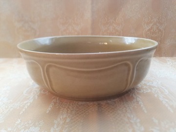 Misa,miska porcelit Pruszków,oliwkowa.Śr.23cm