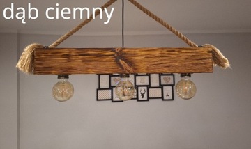 Lampa wisząca z drewnianej belki