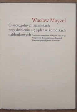 Wacław Mayzel - O szczególnych zjawiskach ...