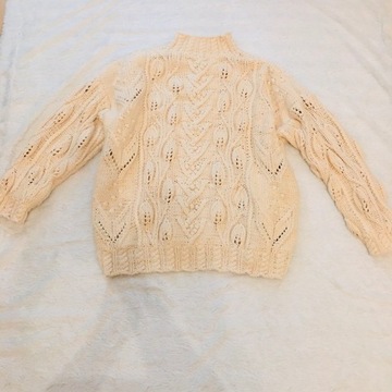 Sweter Jasper kremowy ecru L oversize 100% bawełna