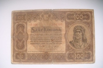 BANKNOT Węgry  100 Koron 1920 r. 
