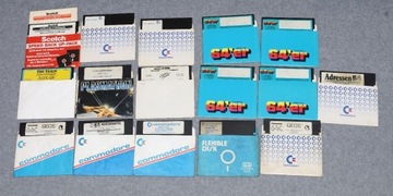 Zestaw unikalnych dyskietek do Commodore + pudełko