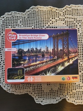 Puzzle świecące w ciemnosci 1000szt Most Brooklyn 