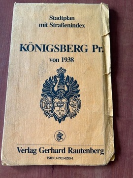 Konigsberg 1938 Stadtplan m. Straßenindex Reprint